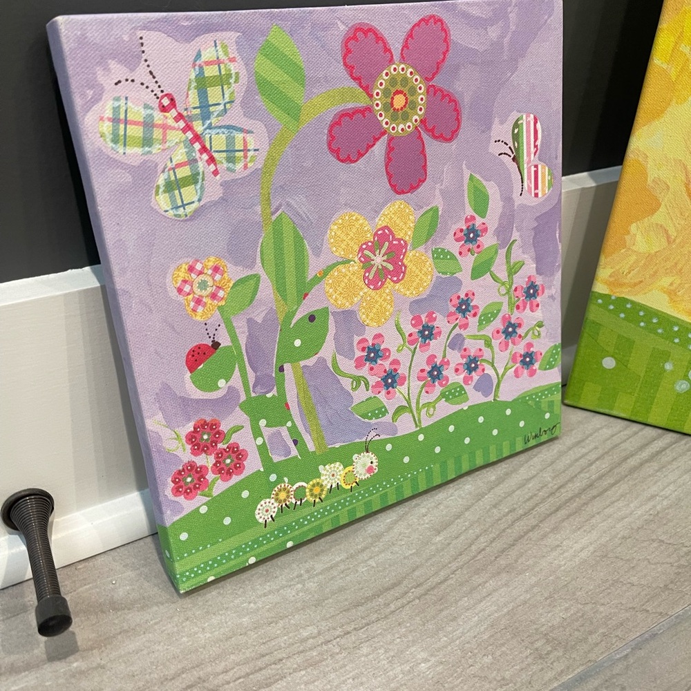 3 PC Oopsie Daisy Too - Colorful Floral Canvas Art Set - Picture 2 of 8